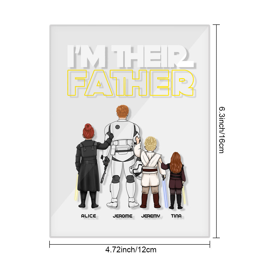 Custom I Am Their Father Night Light Personalized Acrylic Plaque Home Decoration Lamp Father's Day Gift