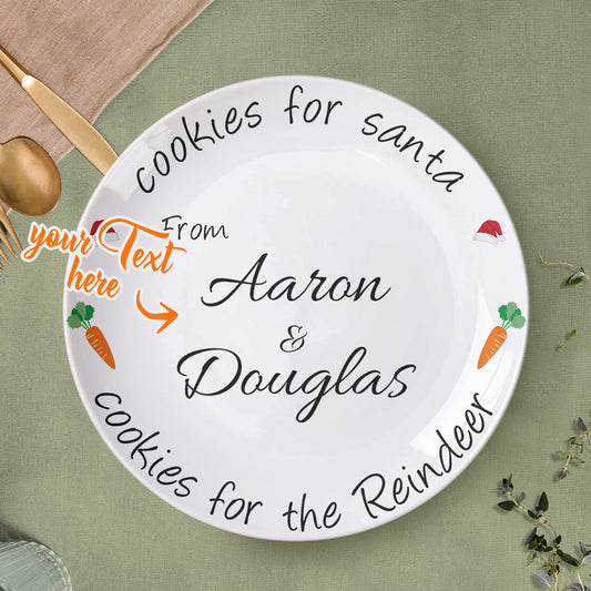 Personalised Party Tableware Custom Name Round Ceramic Dinner Plate Christmas Gifts For Family