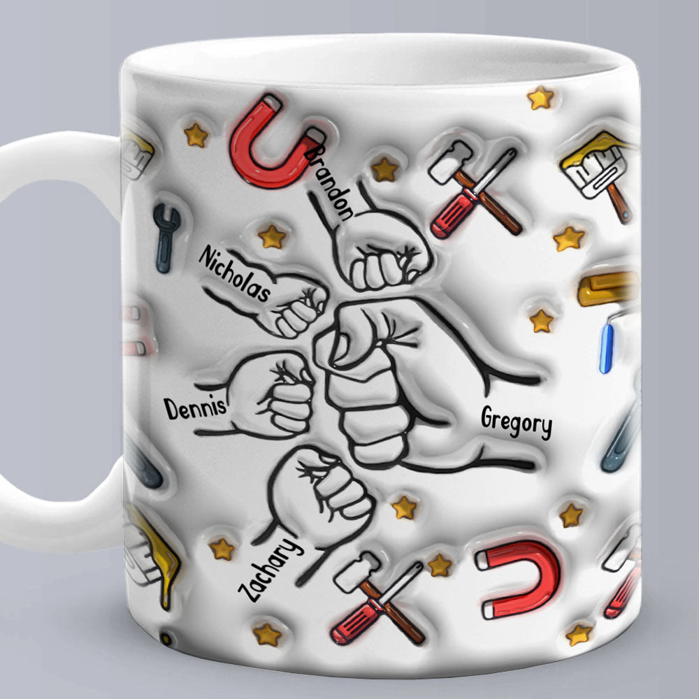 Personalized Fist Bump Mug for Papa - Custom 3D Inflated Design - Father's Day Gift