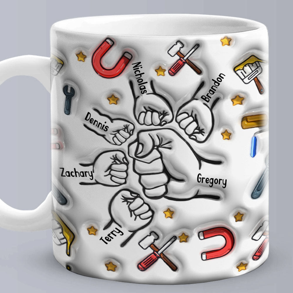 Personalized Fist Bump Mug for Papa - Custom 3D Inflated Design - Father's Day Gift