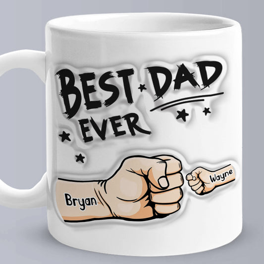 Personalized 3D Inflated Effect Coffee Mug - Best Dad Ever Gifts for Father's Day