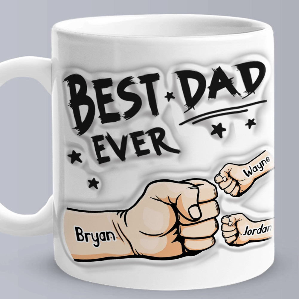 Personalized 3D Inflated Effect Coffee Mug - Best Dad Ever Gifts for Father's Day