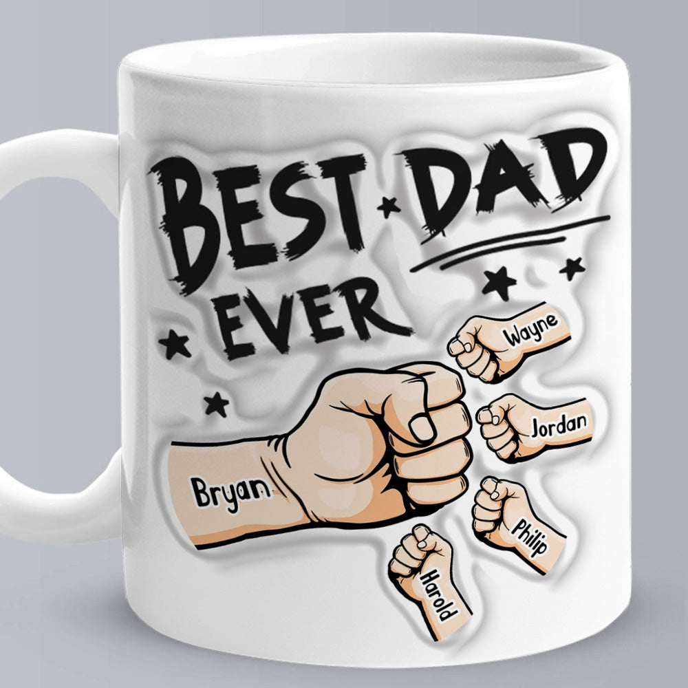 Personalized 3D Inflated Effect Coffee Mug - Best Dad Ever Gifts for Father's Day