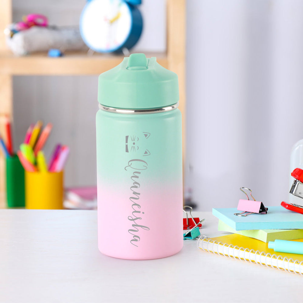 Personalized Name 12OZ Water Bottles Custom Name Tumbler First Day at School Gifts for Boys Girls