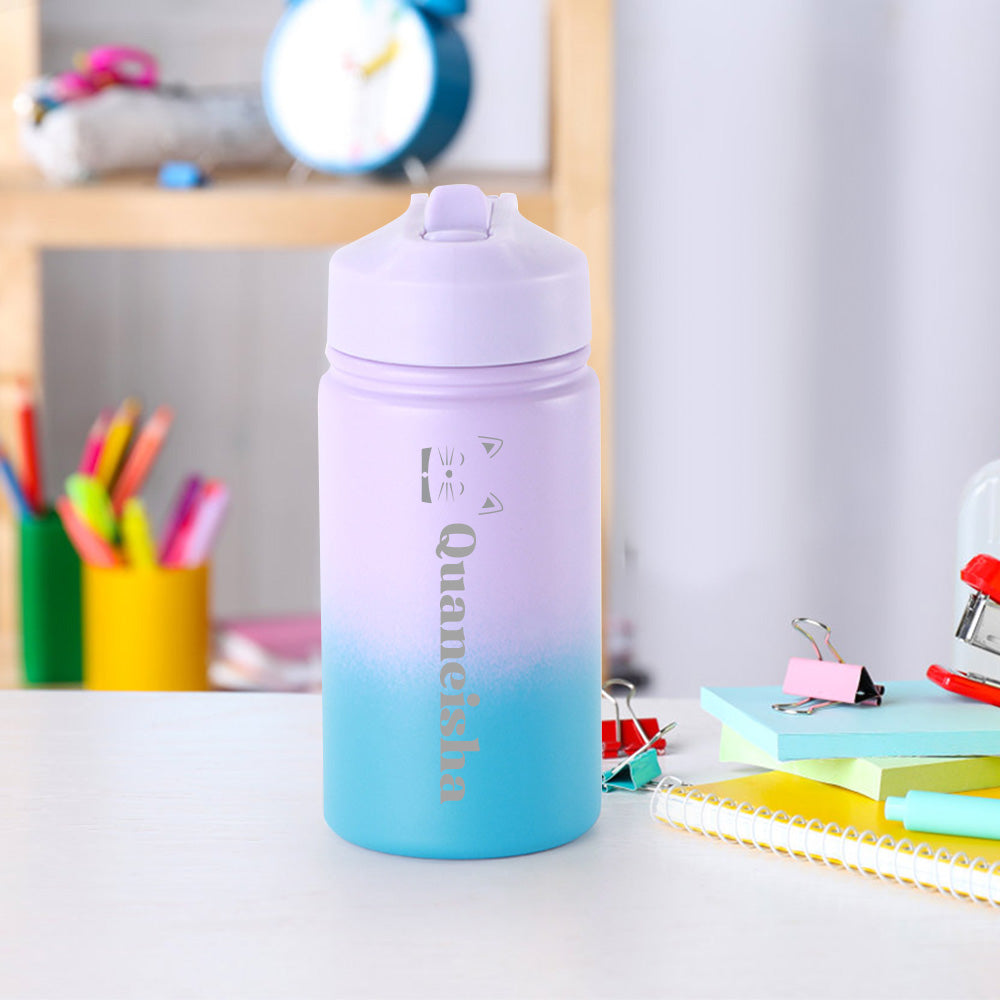 Personalized Name 12OZ Water Bottles Custom Name Tumbler First Day at School Gifts for Boys Girls