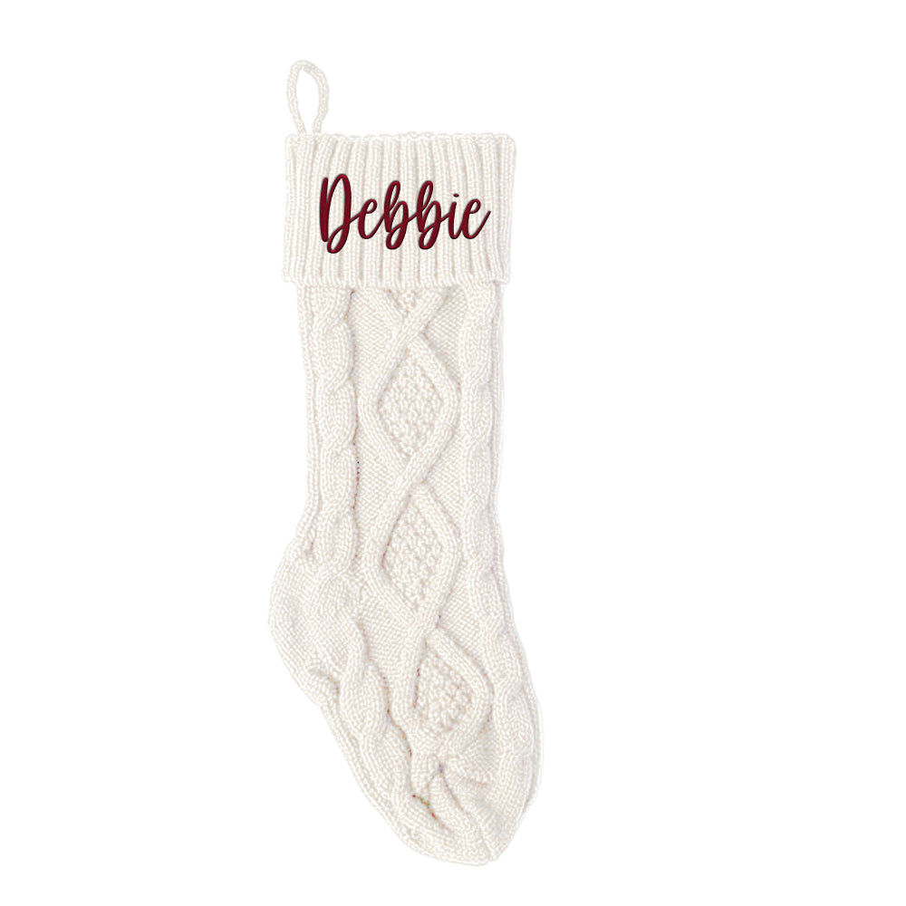 Personalized Christmas Stocking with Name Knitted Xmas Stockings Decoration