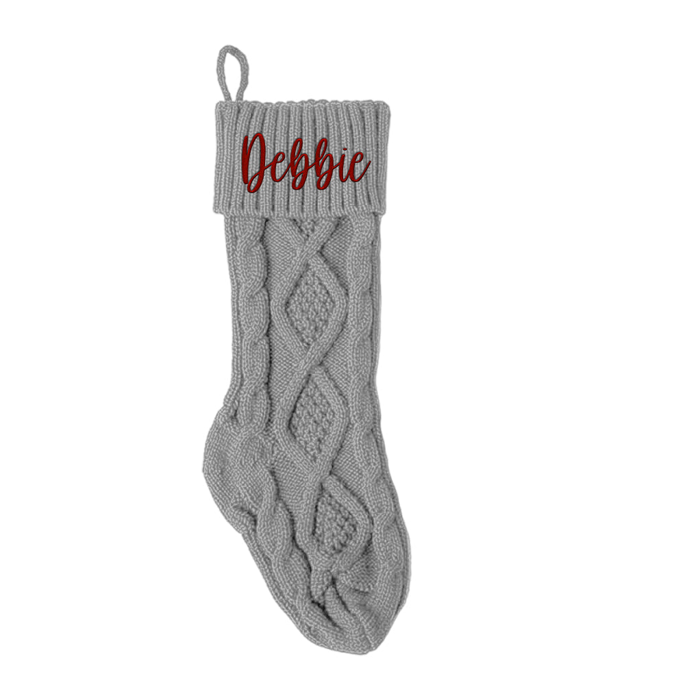 Personalized Christmas Stocking with Name Knitted Xmas Stockings Decoration