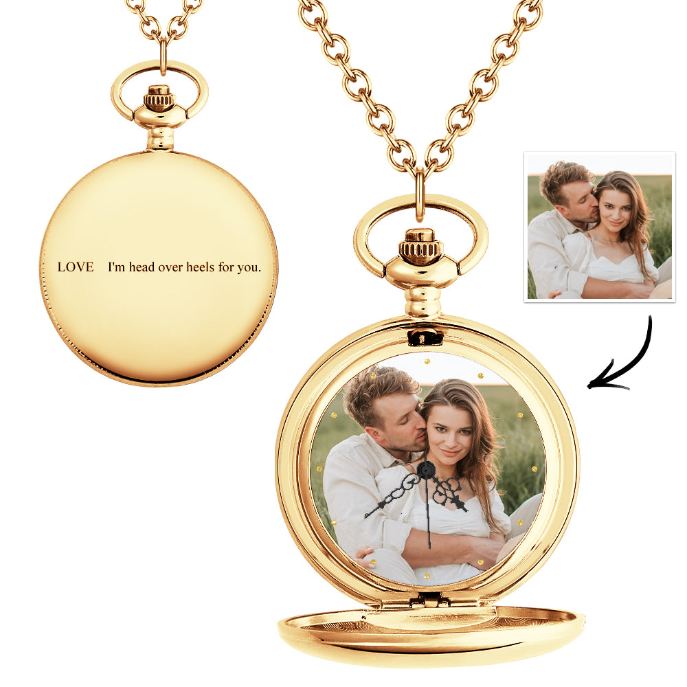 Personalized Engraved Photo Pocket Watch – A Timeless Gift for Every Occasion