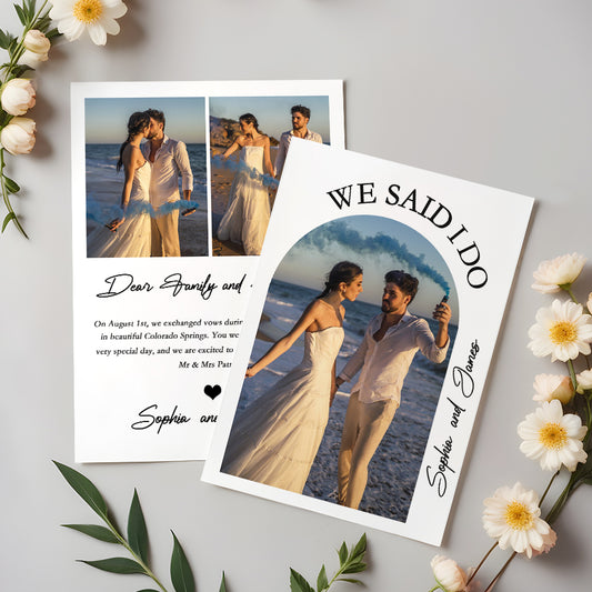 Personalized Elopement Announcement Wedding Announcement Elopement After Party Invitation Cards