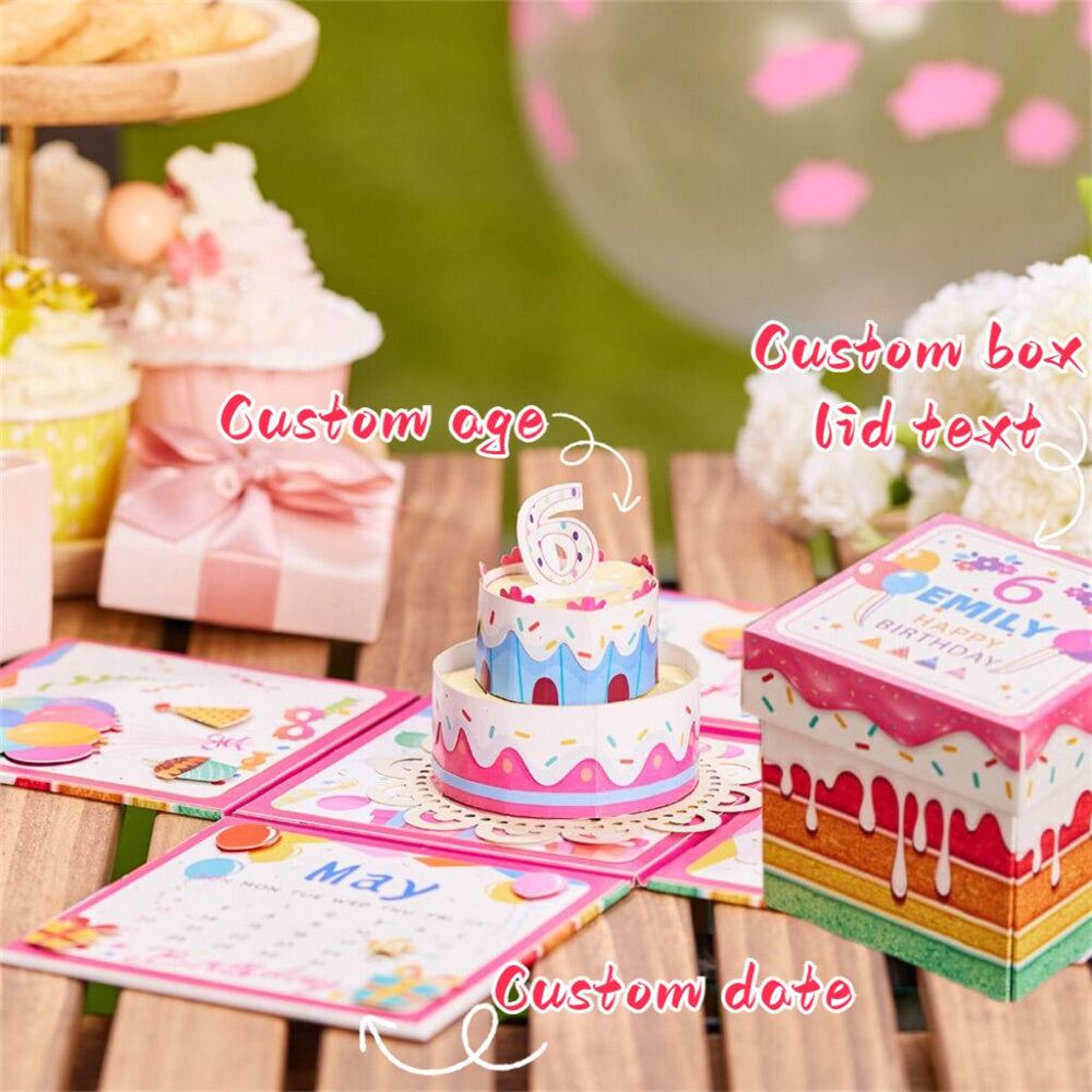 Personalized Birthday Exploding Surprise Box Card Custom 3D Pop-Up Greeting Card