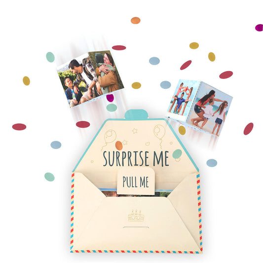 Personalise Surprise Confetti Card Birthday Exploding Box Card Custom Photo 3D Pop-Up Greeting Card