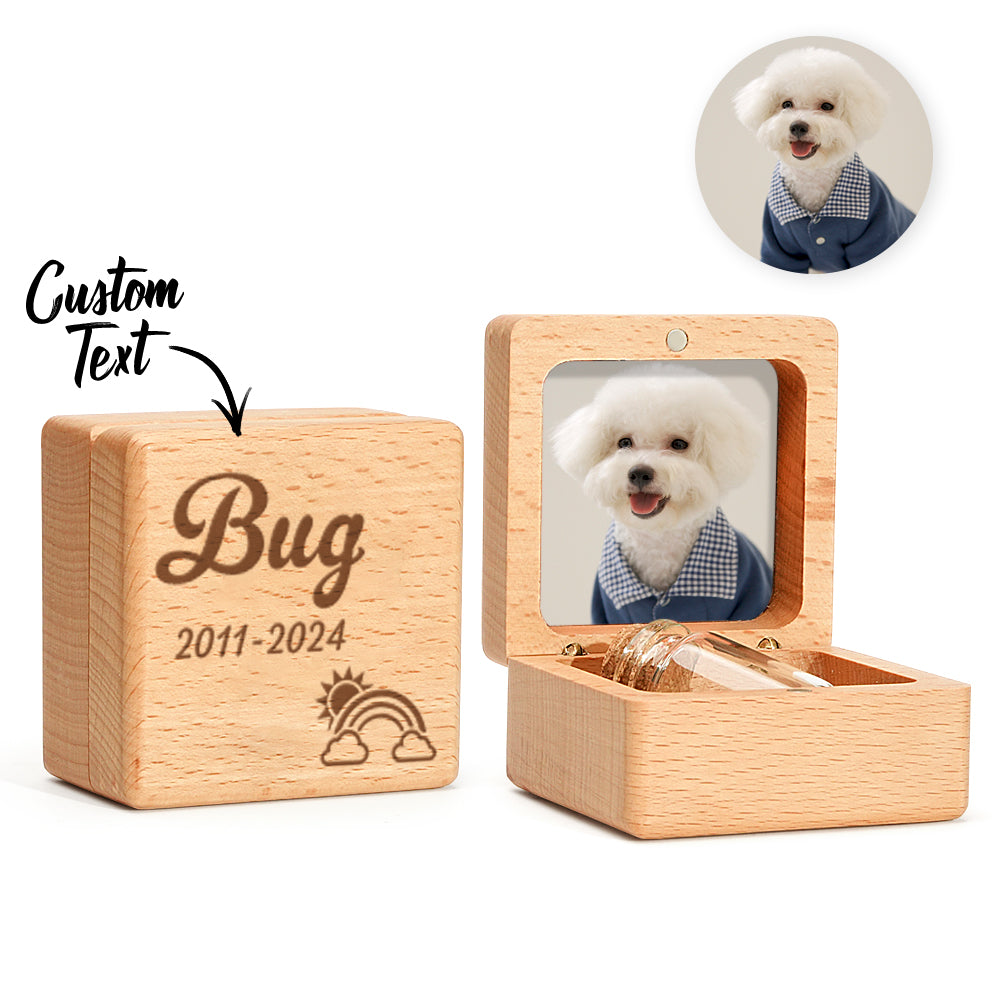 Personalized Pet Fur Wooden Keepsake Box Loss of Pet Memorial Gift for Pet Owner