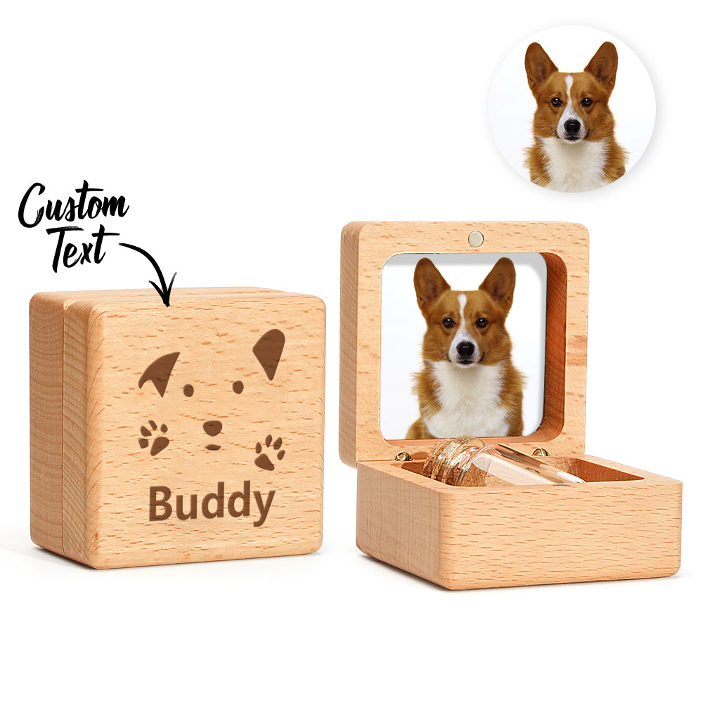 Personalized Pet Fur Wooden Keepsake Box Loss of Pet Memorial Gift for Pet Owner