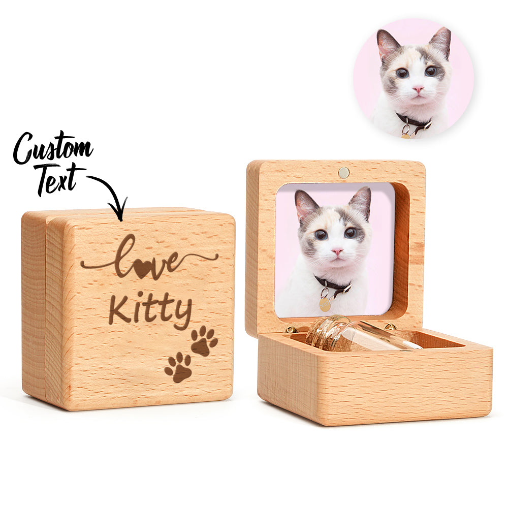 Personalized Pet Fur Wooden Keepsake Box Loss of Pet Memorial Gift for Pet Owner