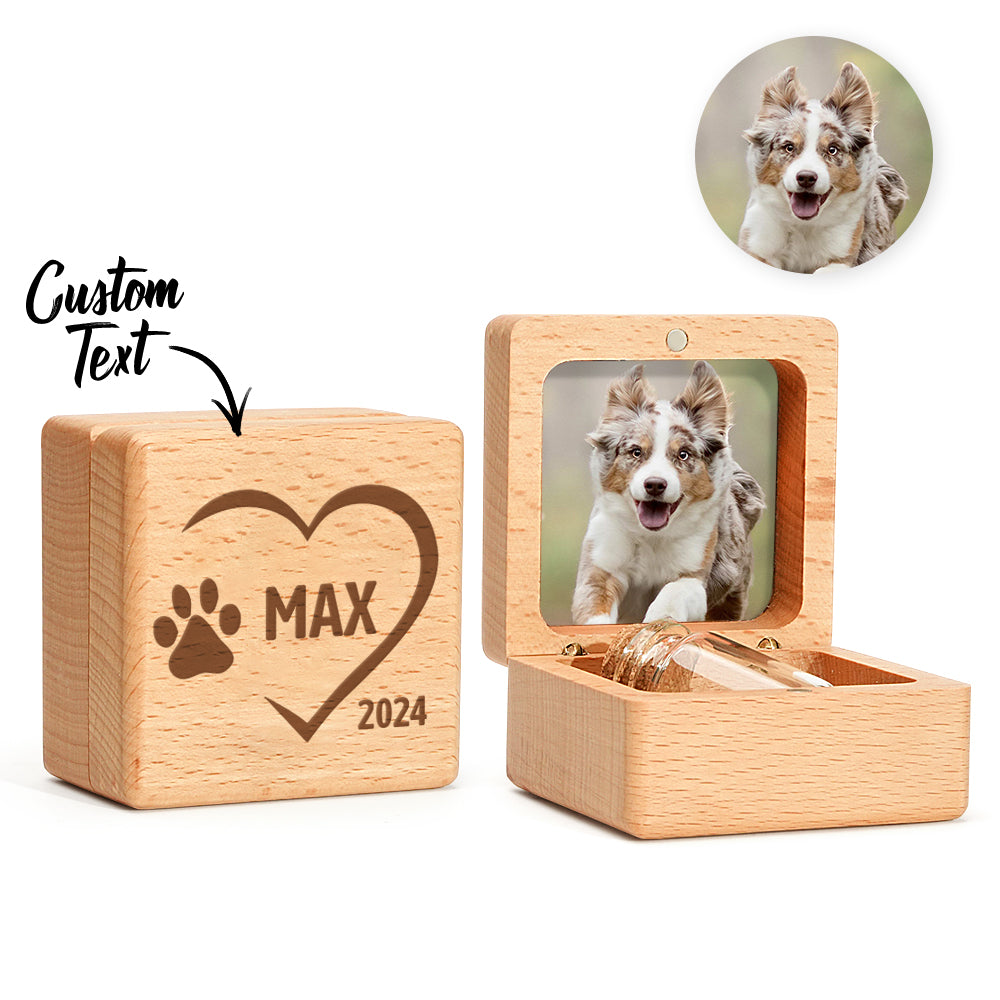 Personalized Pet Fur Wooden Keepsake Box Loss of Pet Memorial Gift for Pet Owner