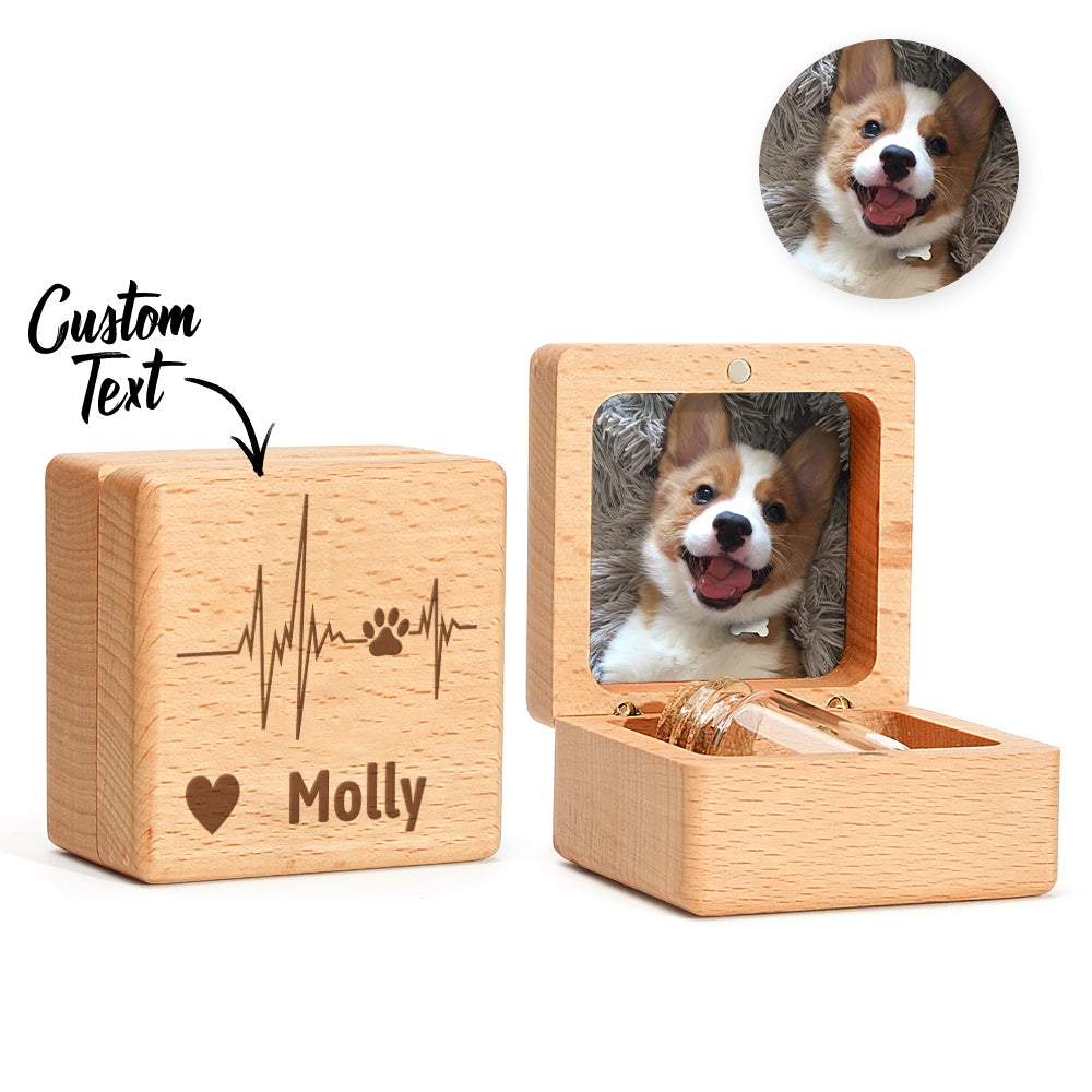 Personalized Pet Fur Wooden Keepsake Box Loss of Pet Memorial Gift for Pet Owner