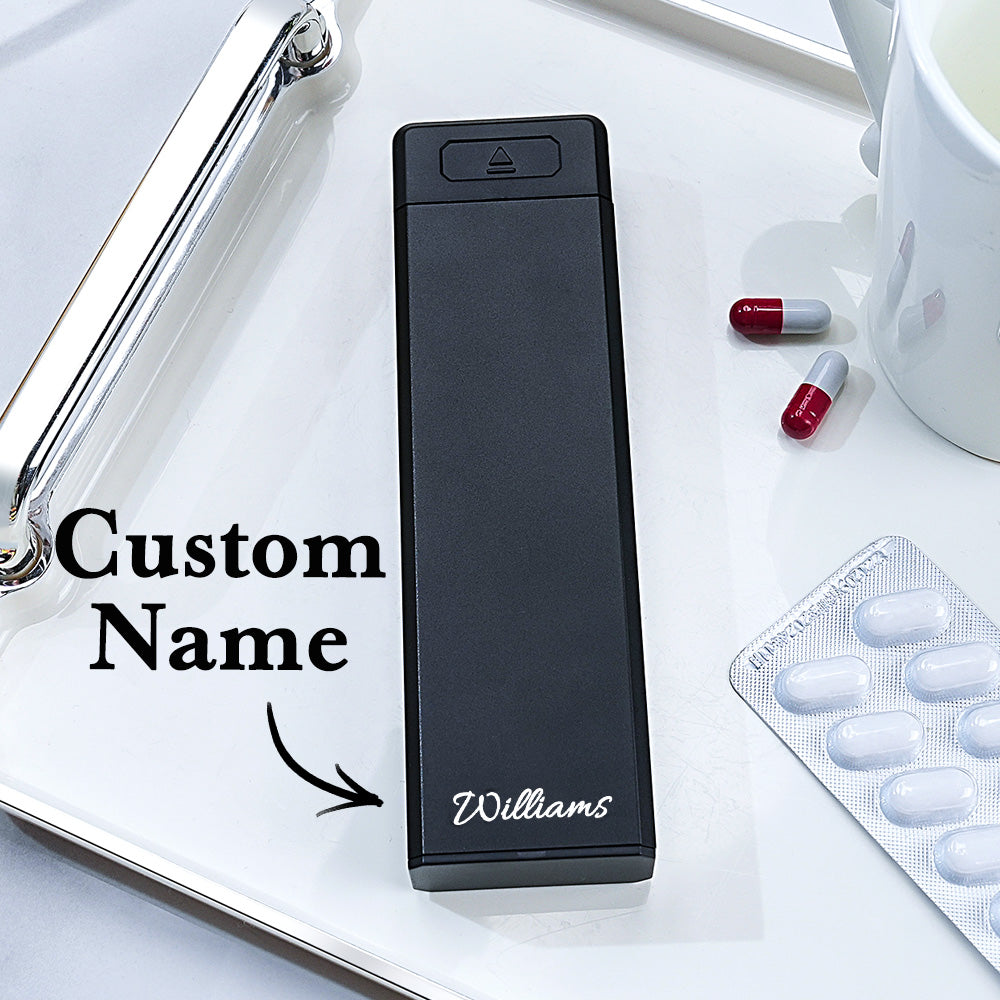 Personalized Magnet Weekly Pill Organizer with Name 7-Day Pill Box Gift for Family