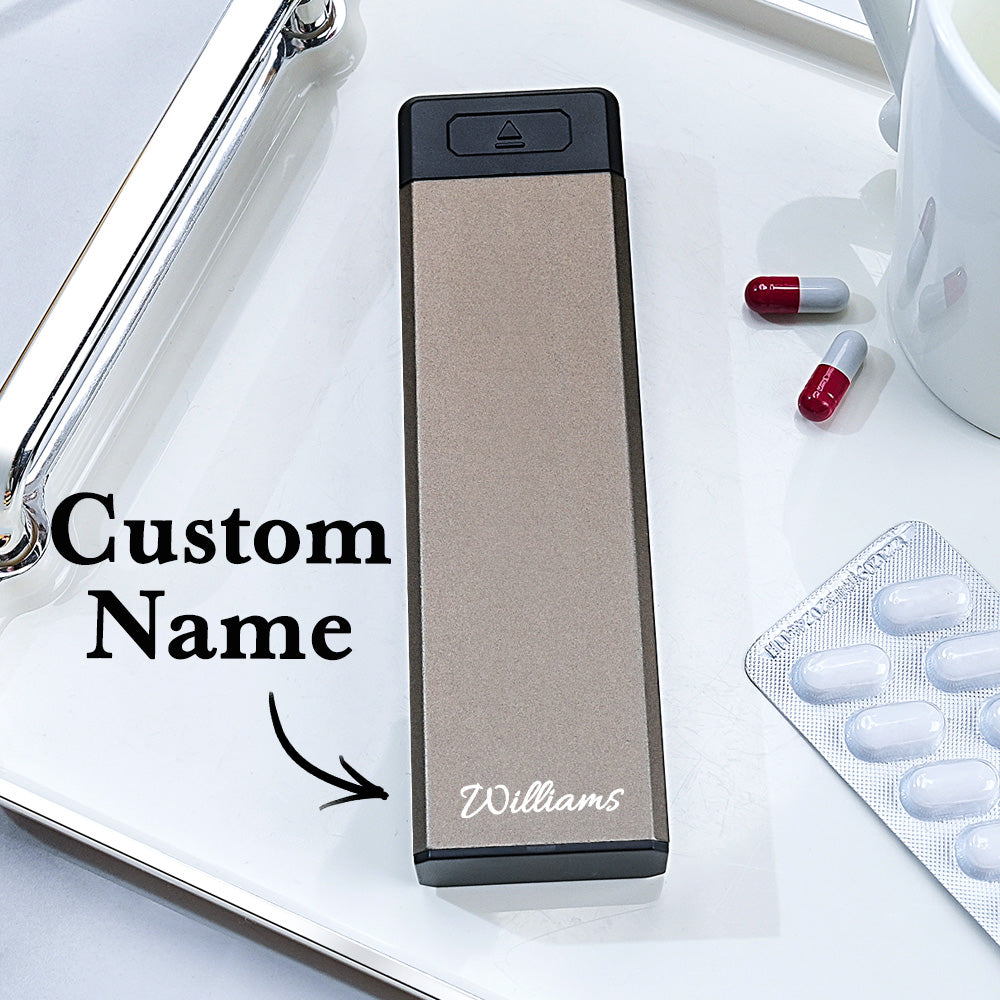 Personalized Magnet Weekly Pill Organizer with Name 7-Day Pill Box Gift for Family