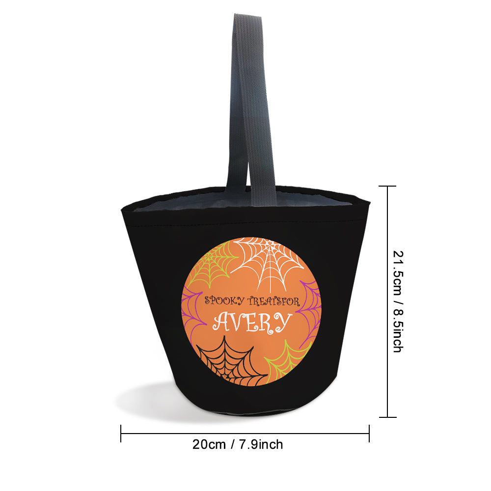 Custom Halloween Trick or Treat Bucket Reusable Goody Bags for Kids Halloween Party Gifts