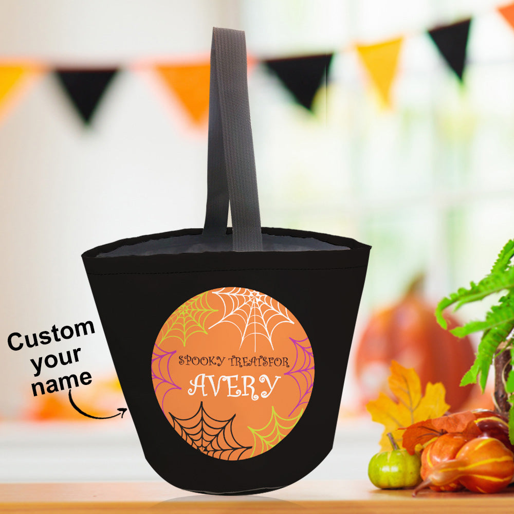 Custom Halloween Trick or Treat Bucket Reusable Goody Bags for Kids Halloween Party Gifts