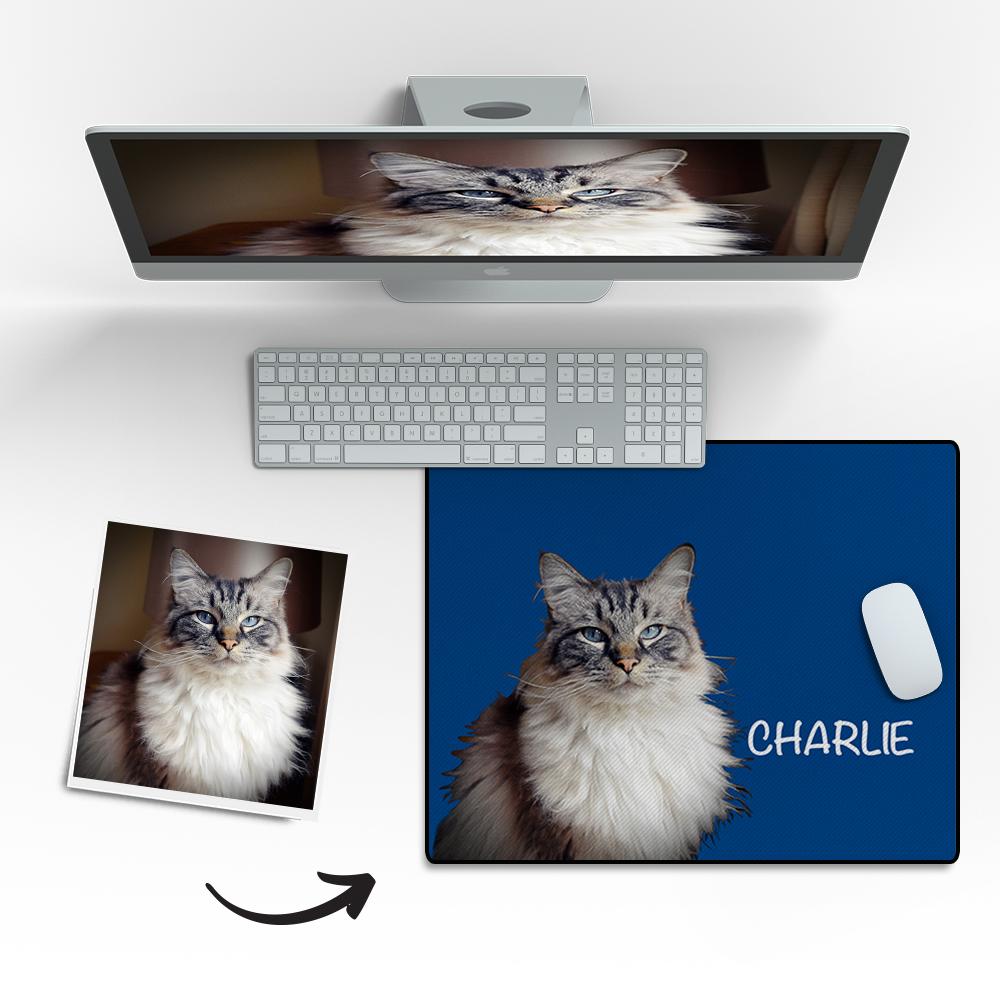 Custom Pet Photo Mouse Pad with Name