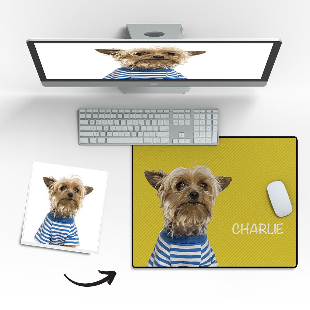 Custom Pet Photo Mouse Pad with Name