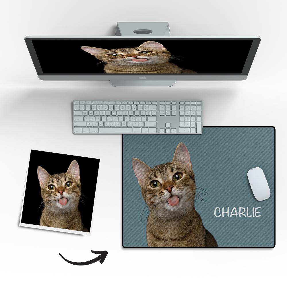 Custom Pet Photo Mouse Pad with Name