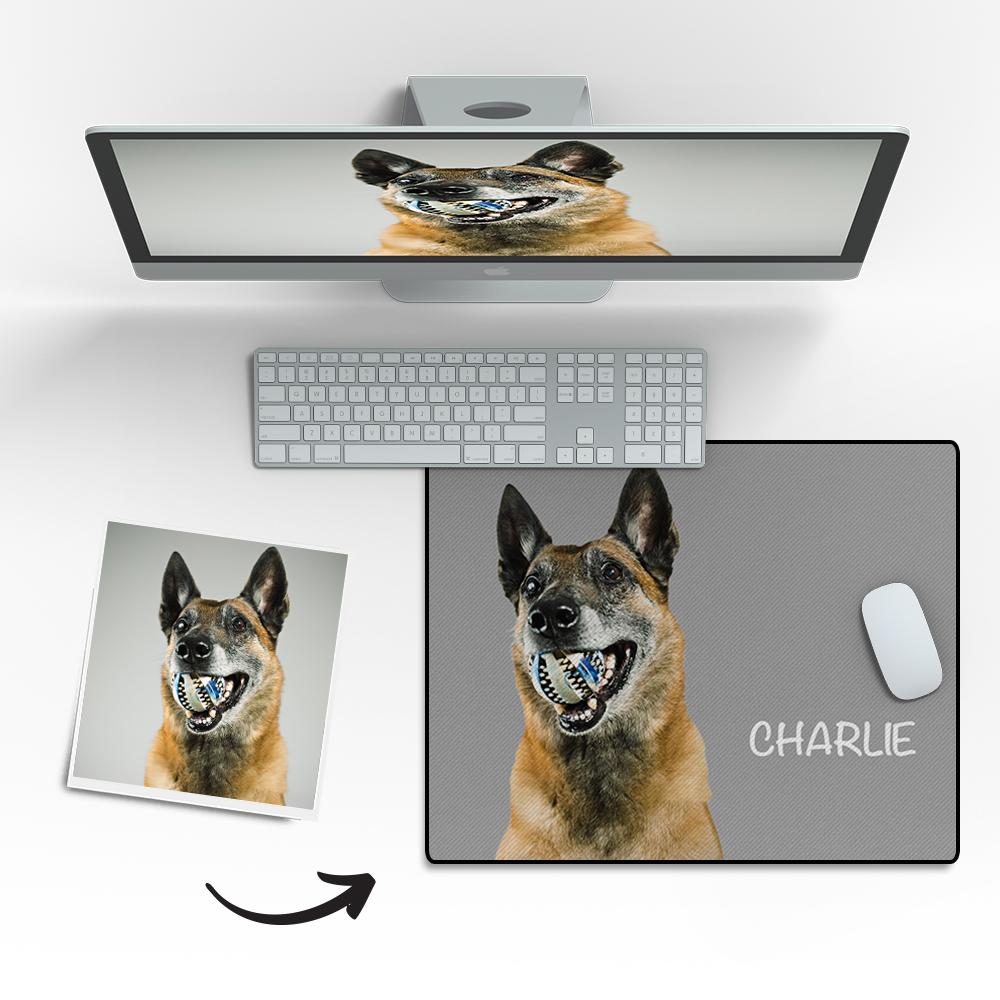 Custom Pet Photo Mouse Pad with Name