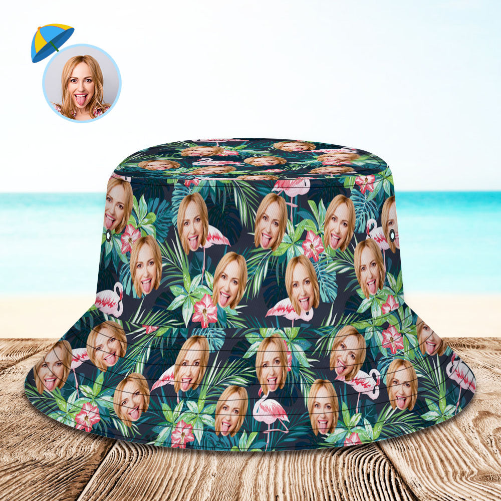 Custom Face Flower Bucket Hat Unisex Outdoor Cap