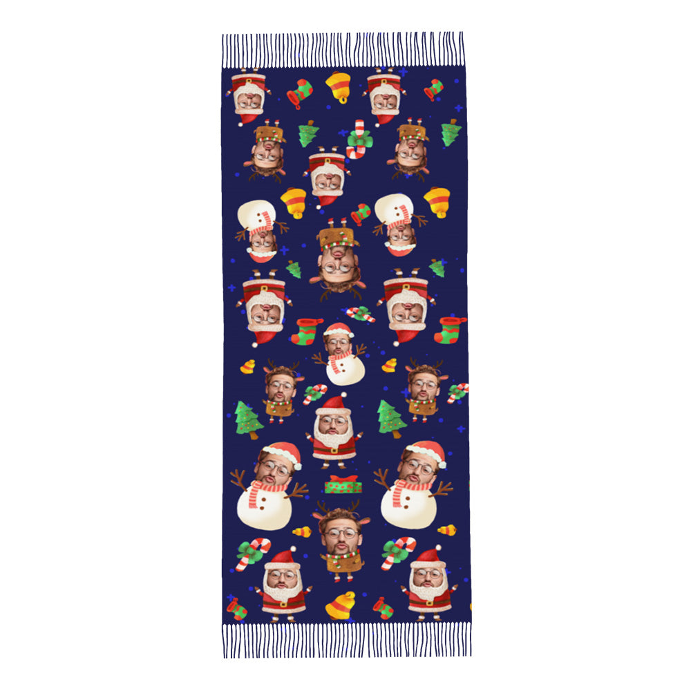 Custom Face Christmas Scarf Unisex Winter Scarf