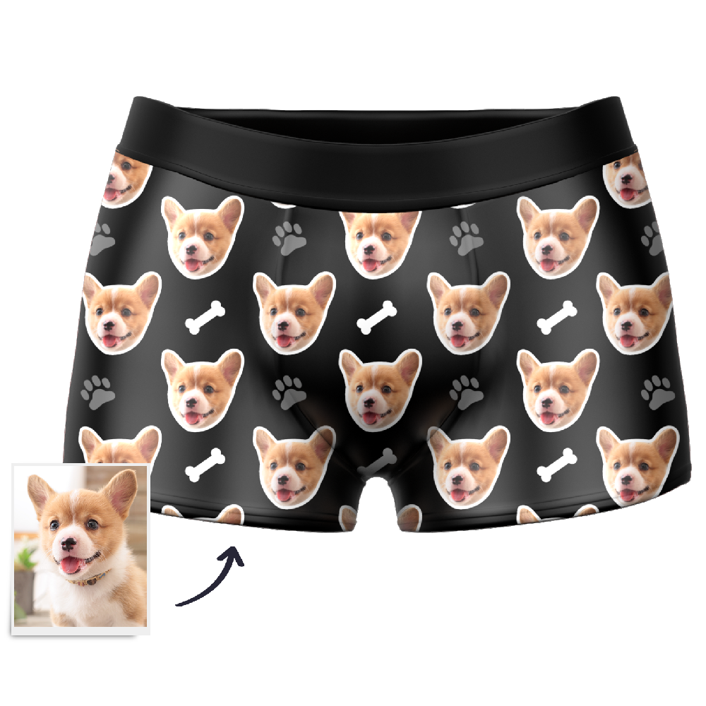 Custom Dog Face Boxers Personalized Men's Underwear with Preview