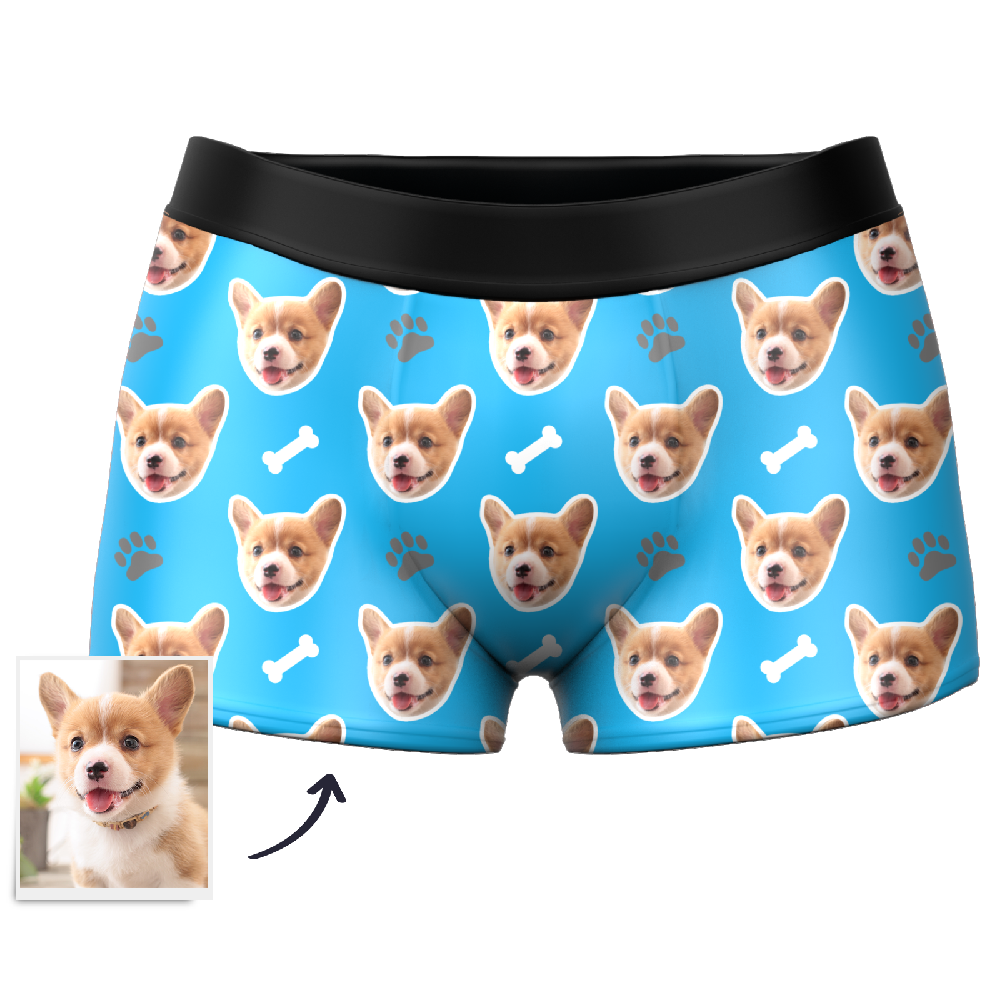 Custom Dog Face Boxers Personalized Men's Underwear with Preview