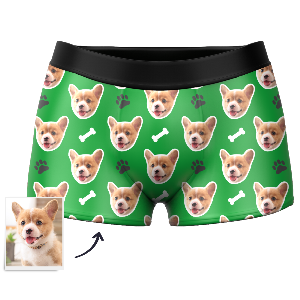 Custom Dog Face Boxers Personalized Men's Underwear with Preview