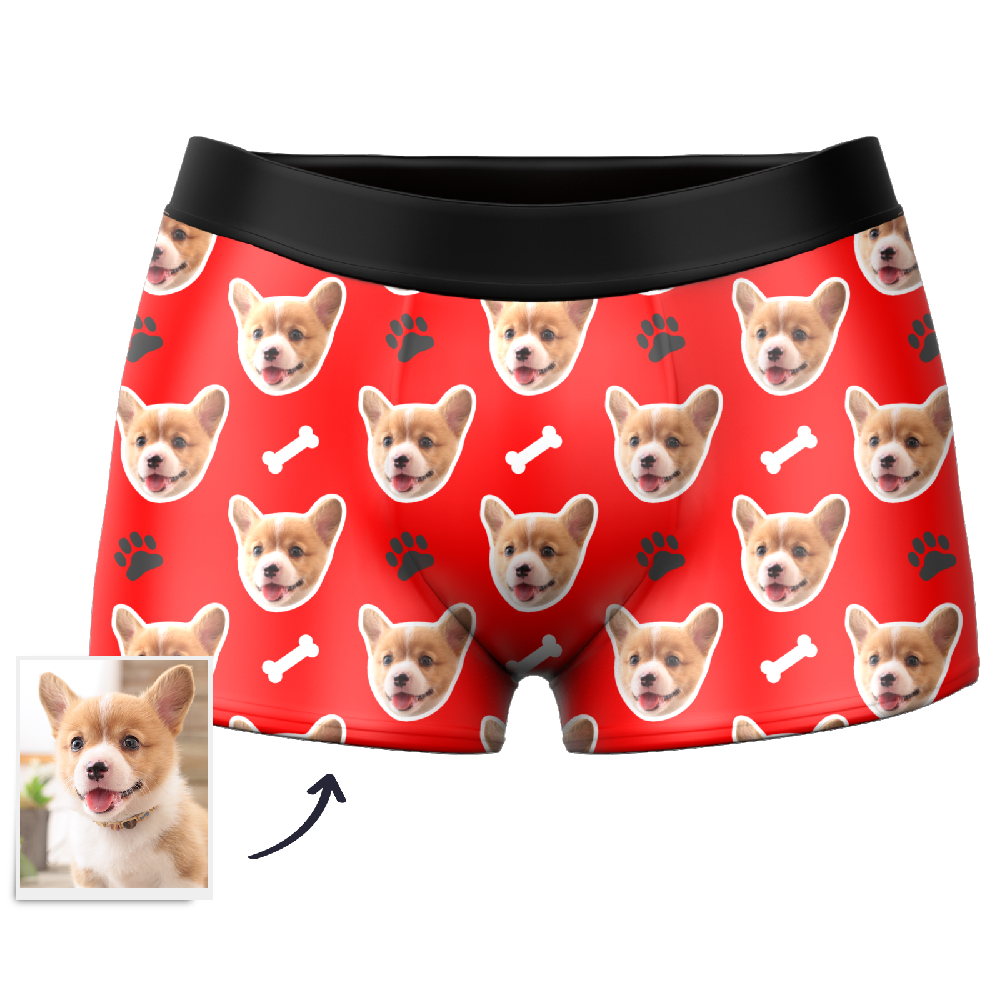 Custom Dog Face Boxers Personalized Men's Underwear with Preview