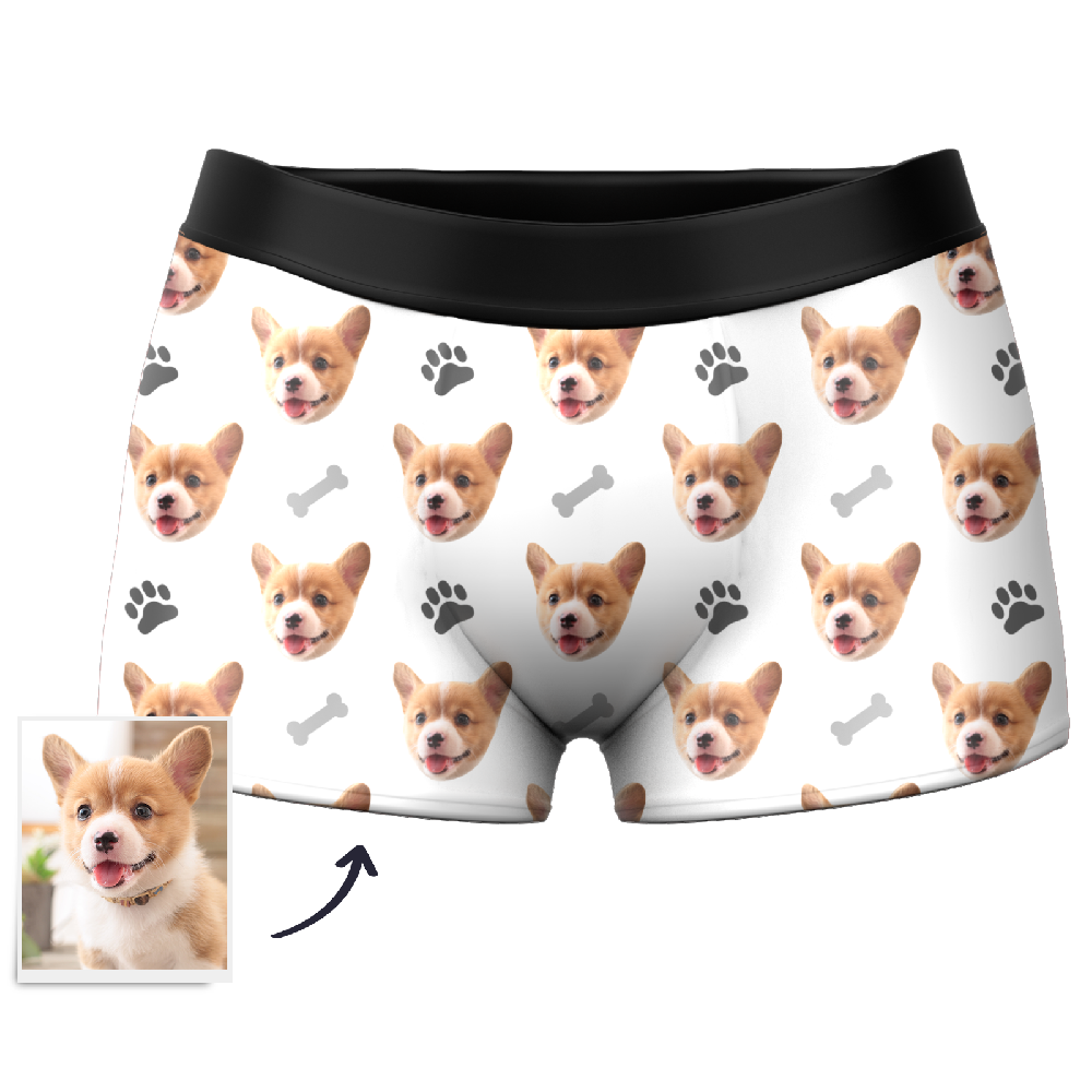 Custom Dog Face Boxers Personalized Men's Underwear with Preview