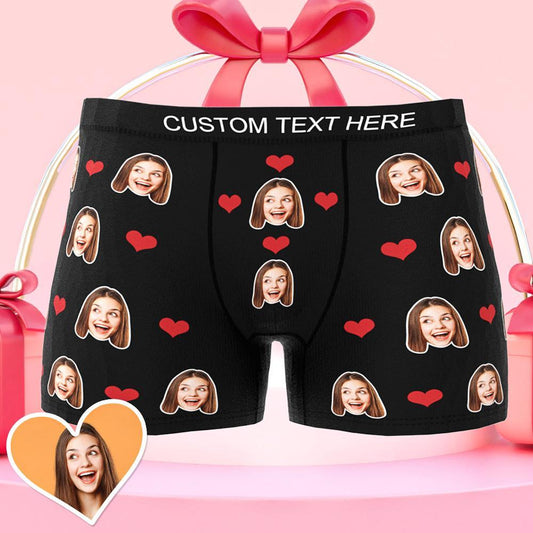 Custom Heart Face Boxer Briefs Men's Underwear