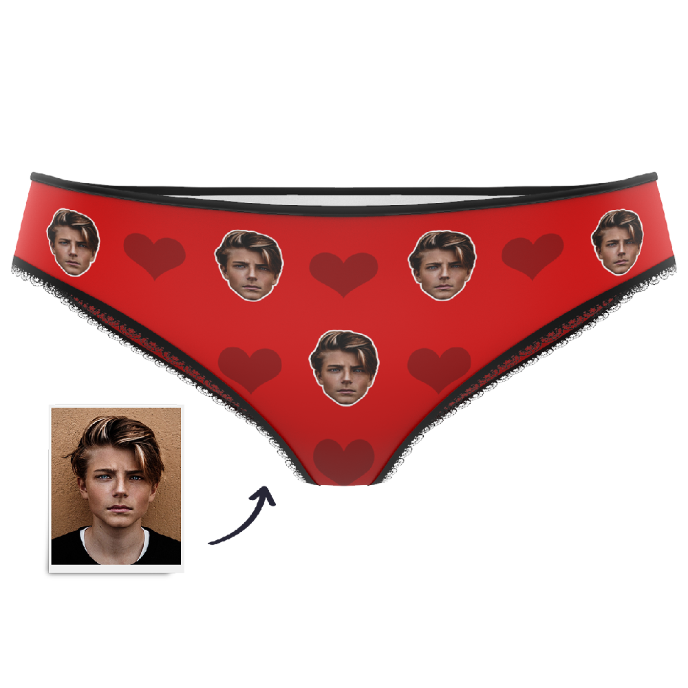 Valentine's Day Gift Heart - Custom Face Panties Underwear