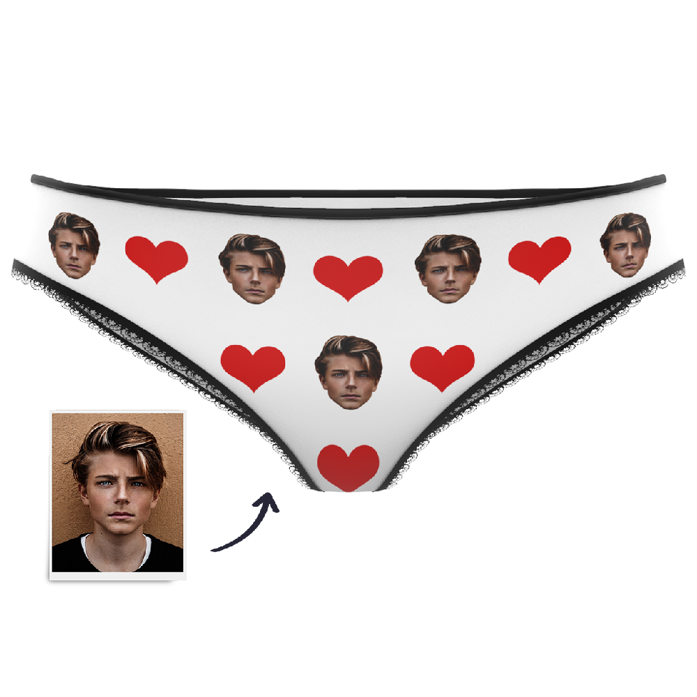 Valentine's Day Gift Heart - Custom Face Panties Underwear