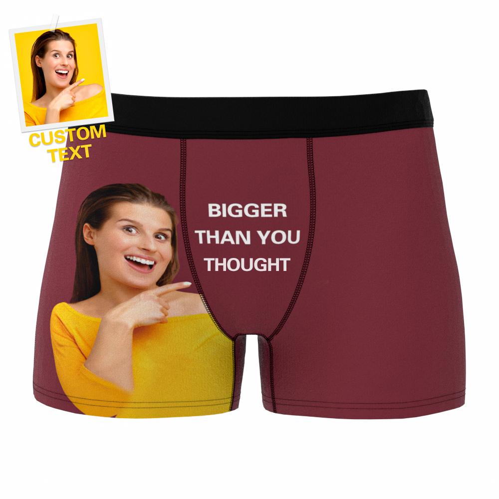 Custom Photo Boxer Shorts Personalized Text Underwear - 3 Colors