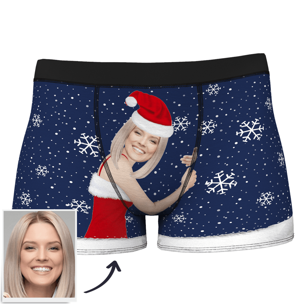 Custom Face Christmas Underwear Men's Boxers Briefs