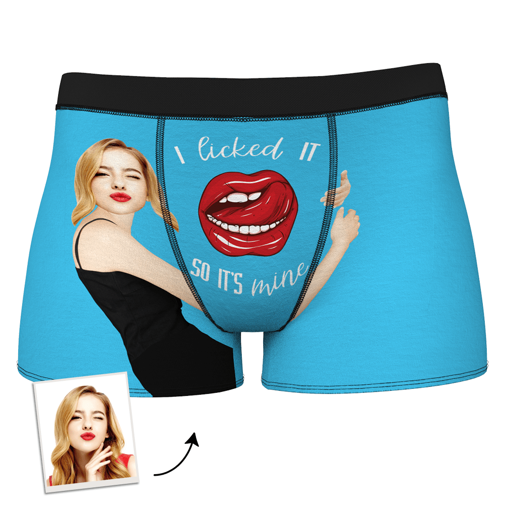 I Licked It So It's Mine Custom Girlfriend's Face Boxer