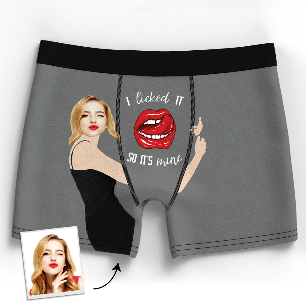 I Licked It So It's Mine Custom Girlfriend's Face Boxer