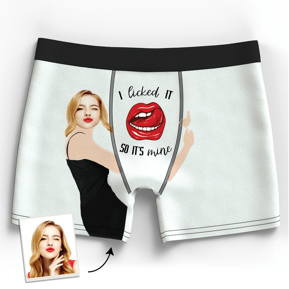 I Licked It So It's Mine Custom Girlfriend's Face Boxer