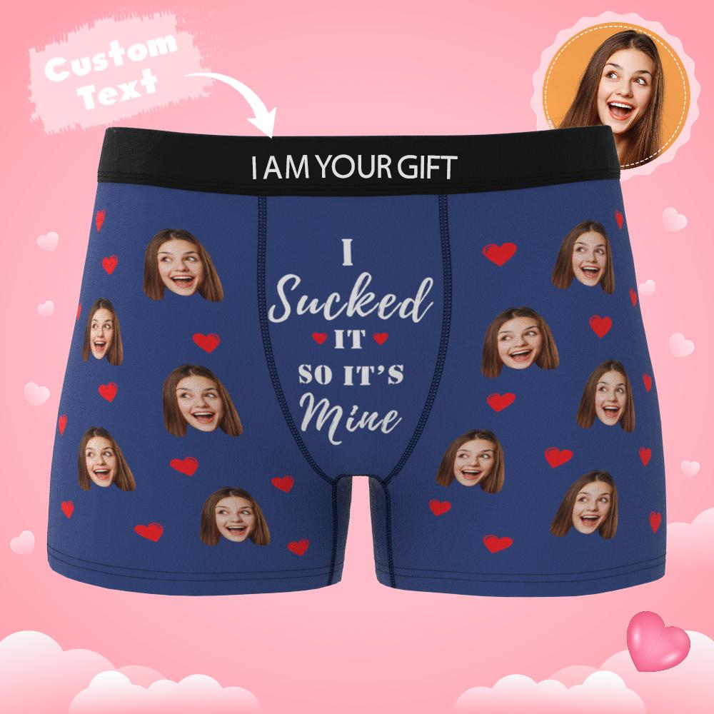 Personalized Funny Face Custom Waistband Text Boxer Gift For Men-it's Mine AR View