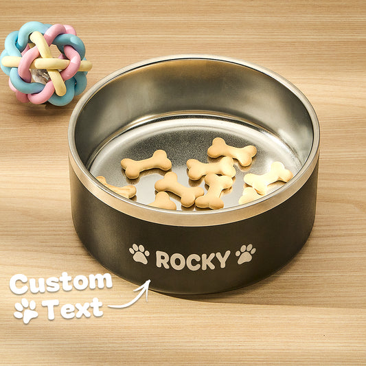 Personalized Name 32oz Dog Bowl Water Dish Non-slip Pet Feeding Supplies Gift for Pet Lovers