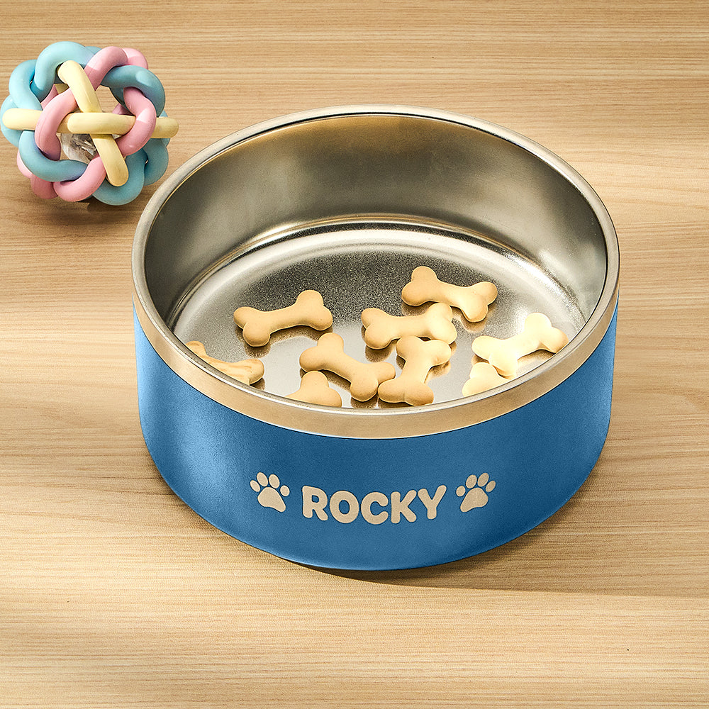 Personalized Name 32oz Dog Bowl Water Dish Non-slip Pet Feeding Supplies Gift for Pet Lovers