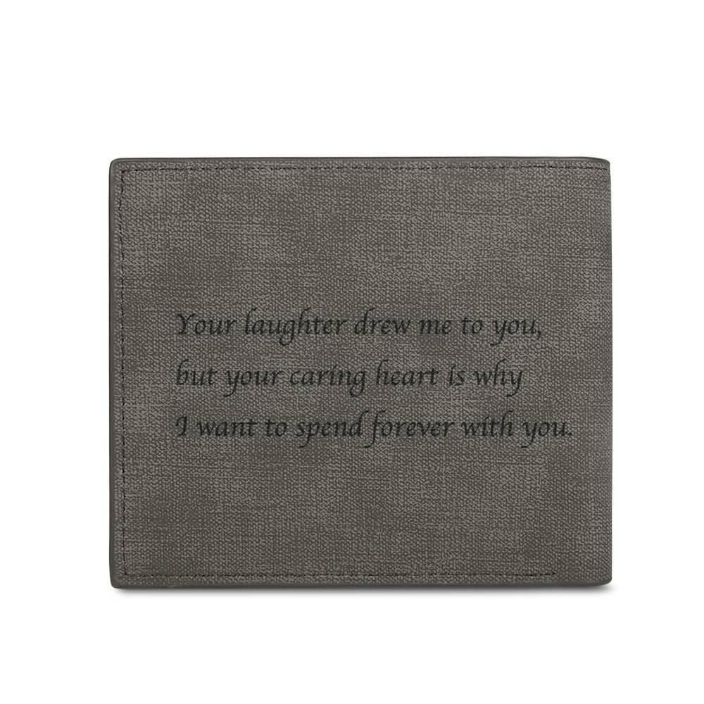 Custom Photo Wallet Men's Bifold GreyWallet for Dad