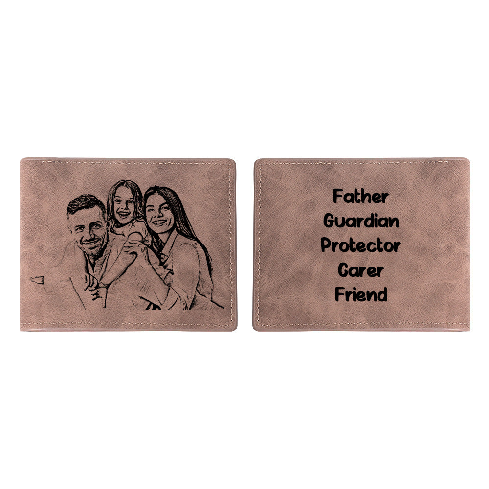 Personalised Photo Wallets Custom Text Mens Wallet With Picture Father's Day Gifts For Men