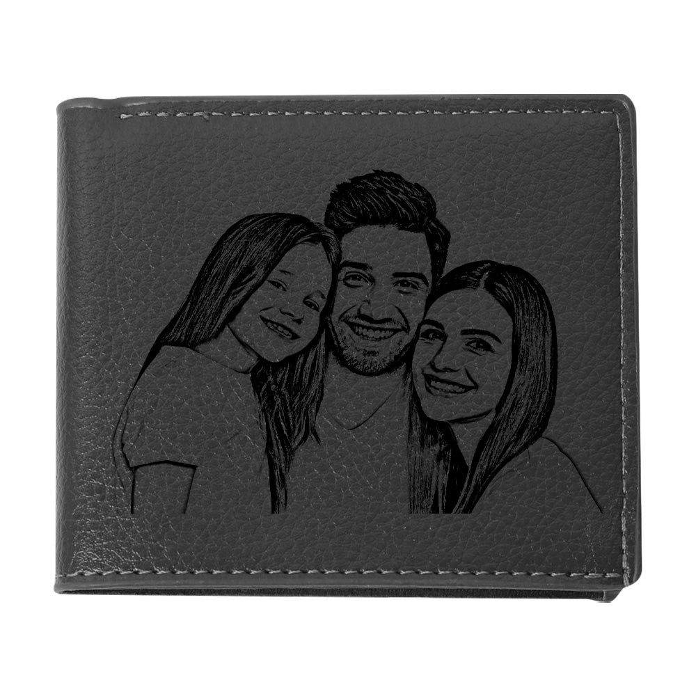 Father's Day Gifts Personalised Photo Wallets Custom Text Mens Wallet For Men