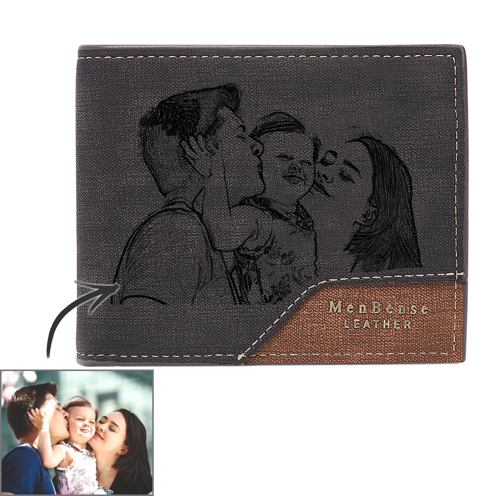 Custom Photo Wallet Bronzing Simplicity Men's Wallet Gifts For Dad